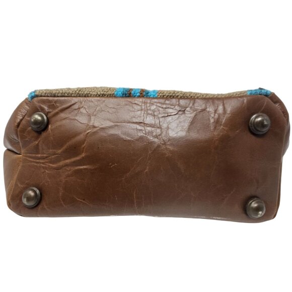 Catchfly Studios Serape Leather Tote Purse Shoulder Bag Southwestern Aztec NWT - Picture 6 of 16